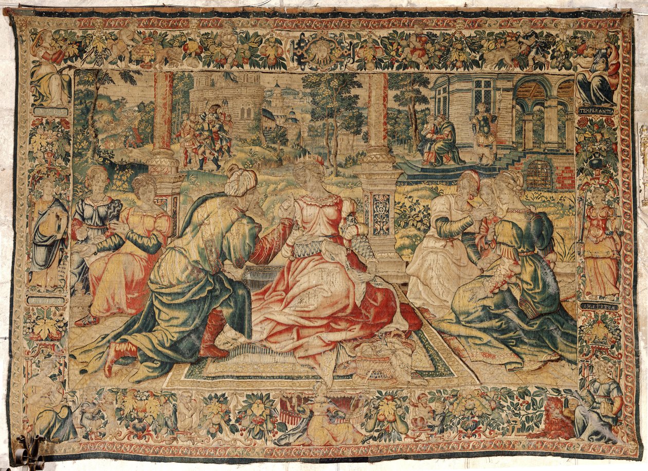 Mark Antony ja Cleopatra Tapestry tekijältä Pieter (attr. to) Coecke van Aelst