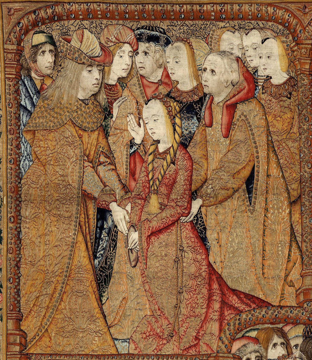 Jumalanäidin voitot tai kultaiset varpuset, n. 1500-02 (kuvakudos) tekijältä Pieter (attr. to) Coecke van Aelst