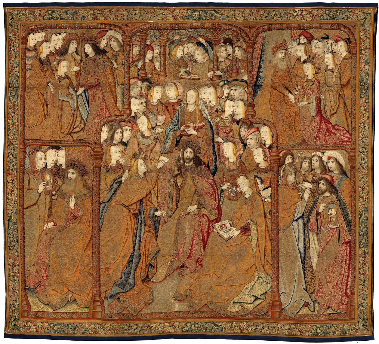Jumalanäidin voitot tai kultaiset varpuset, n. 1500-02 (kuvakudos) tekijältä Pieter (attr. to) Coecke van Aelst