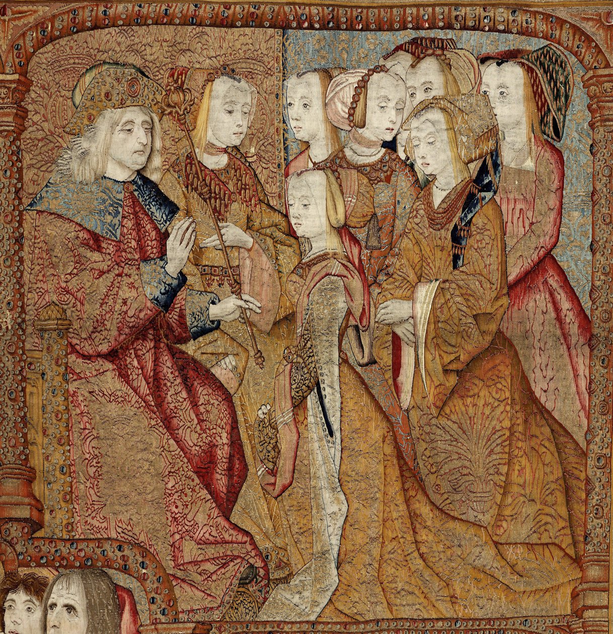 Jumalanäidin voitot tai kultaiset varpuset, n. 1500-02 (kuvakudos) tekijältä Pieter (attr. to) Coecke van Aelst