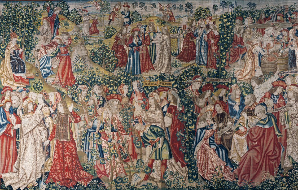 Vertaus viinitarhan työntekijöistä, n. 1500 (kuvakudos) tekijältä Pieter (studio of) Coecke van Aelst