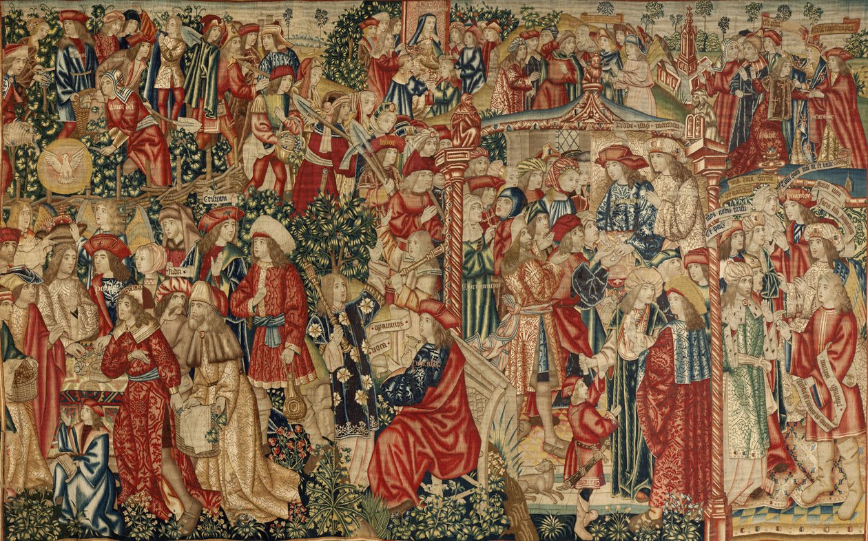 Vertaus viinitarhan työntekijöistä, n. 1500 (kuvakudos) tekijältä Pieter (studio of) Coecke van Aelst