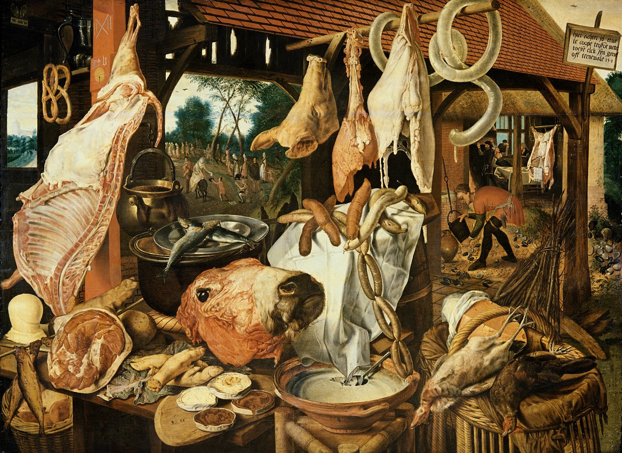 Lento Egyptiin, (lihamarkkinat), 1551 tekijältä Pieter Aertsen