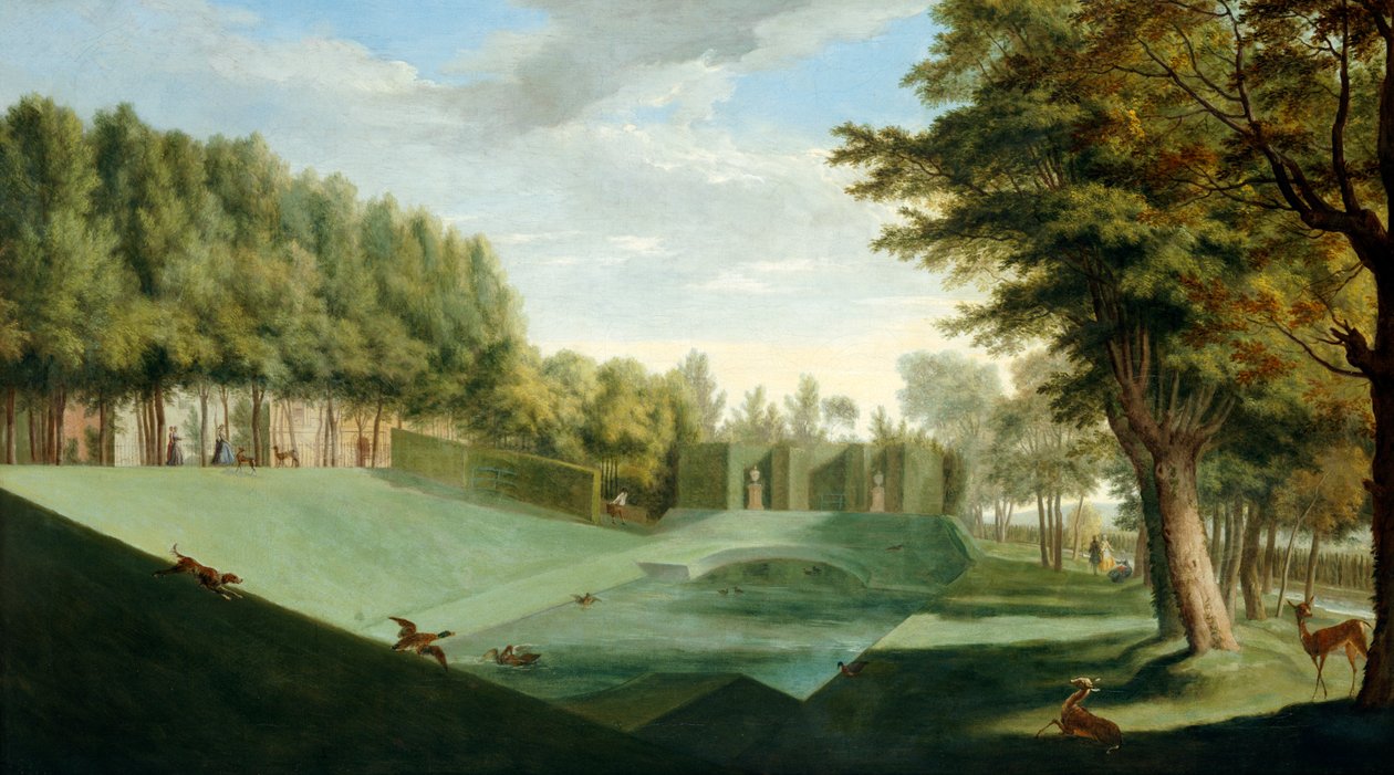 Chiswick House: The Southern Pond, c.1729-31 (óleo sobre tela) finlandês tekijältä Pieter Andreas Rysbrack