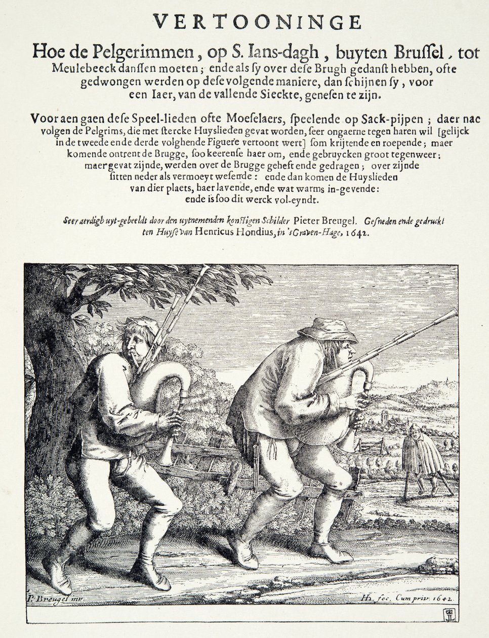 Säkkipillin soittajat, noin 1642 tekijältä Pieter Bruegel the Elder
