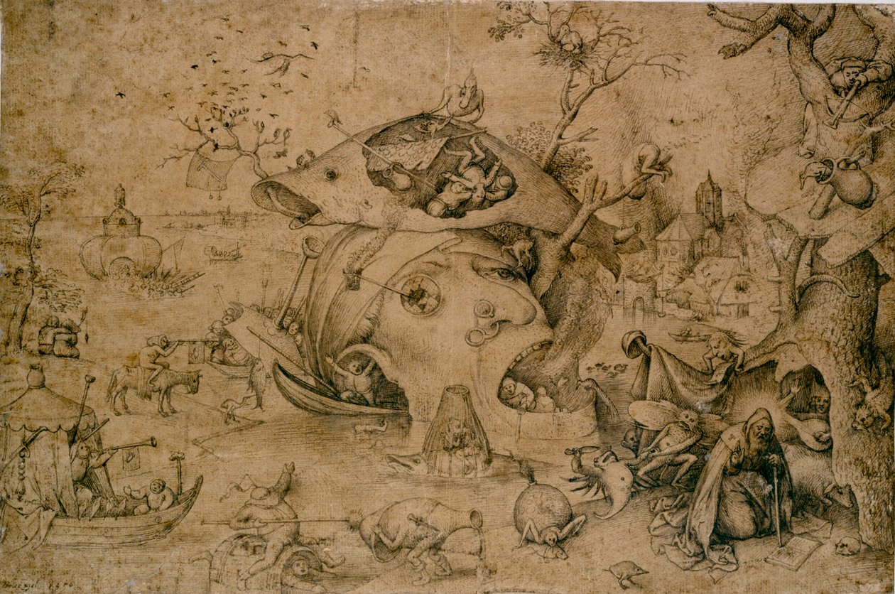Pyhän Antoniuksen kiusaus, 1500-luku tekijältä Pieter Bruegel the Elder