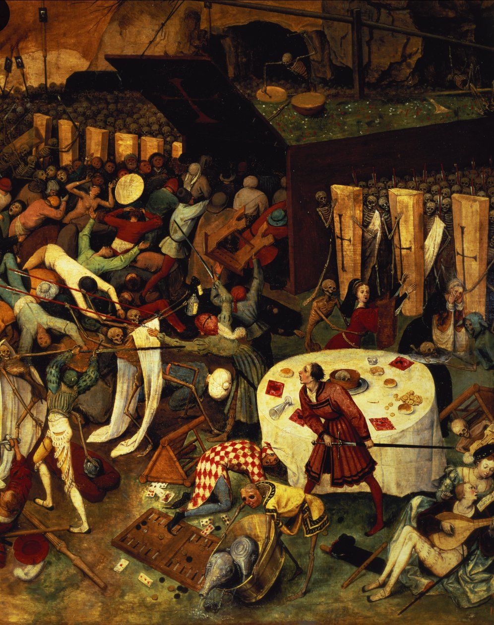 The Triumph of Death, yksityiskohta oikeasta alakulmasta, 1562 tekijältä Pieter Bruegel the Elder
