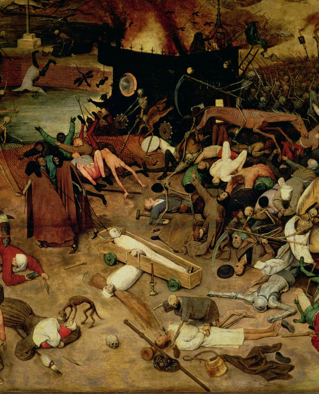 Triumph of Death, yksityiskohta keskiosasta, 1562 tekijältä Pieter Bruegel the Elder