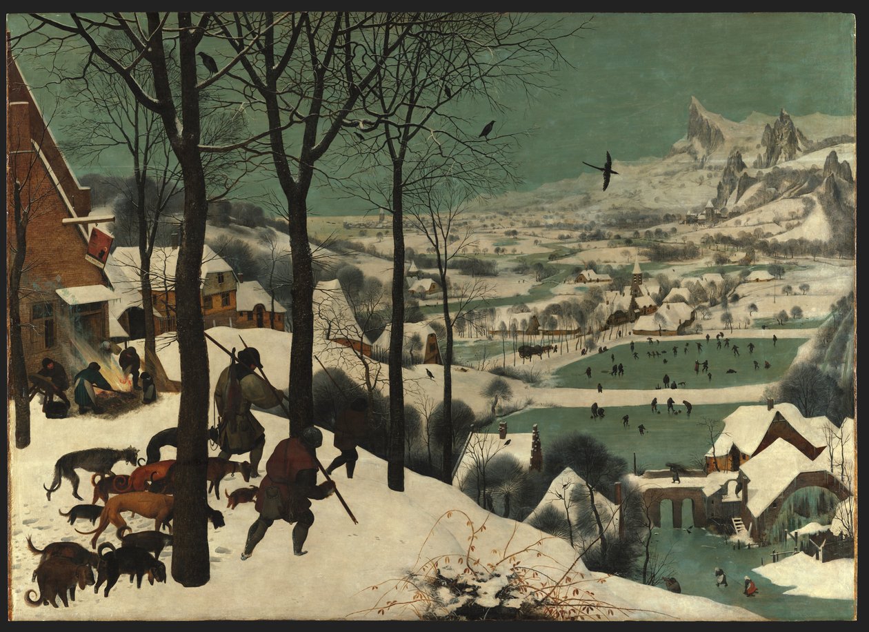 Saksa: Jäger im Schnee (Talvi) Metsästäjät lumessa (The Hunters in the Snow) tekijältä Pieter Brueghel the Elder