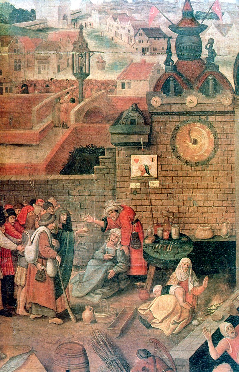 Kristus ajaa kauppiaita temppelistä yksityiskohta, c1584-1638 tekijältä Pieter Brueghel the Younger