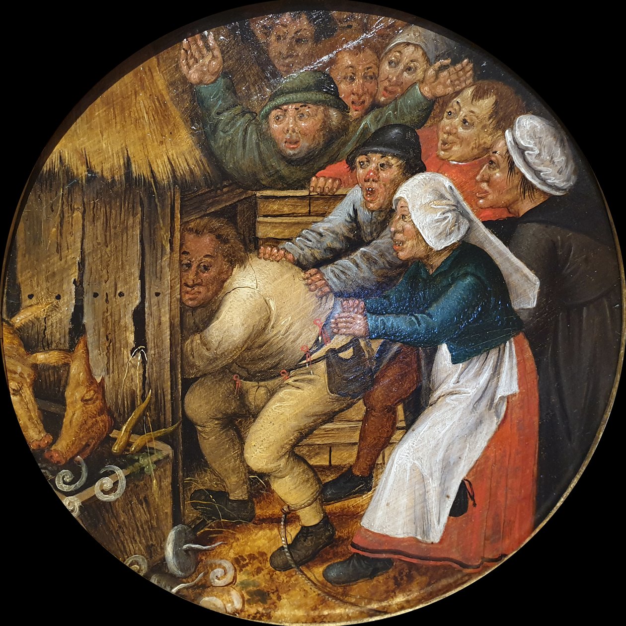 Juoppo työntyi sikolättiin tekijältä Pieter Brueghel the Younger