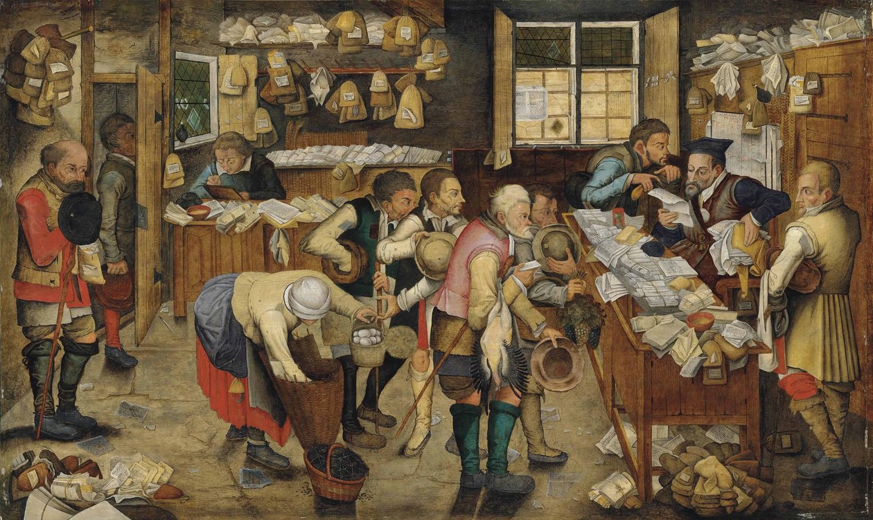Kymmenysten maksaminen (The Country Lawyer) tekijältä Pieter Brueghel the Younger