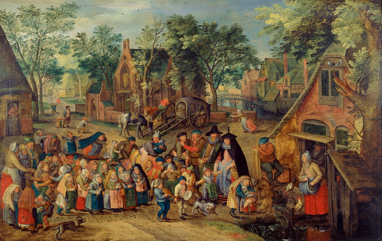 Helluntai-morsianpeli, n. 1620 tekijältä Pieter Brueghel the Younger