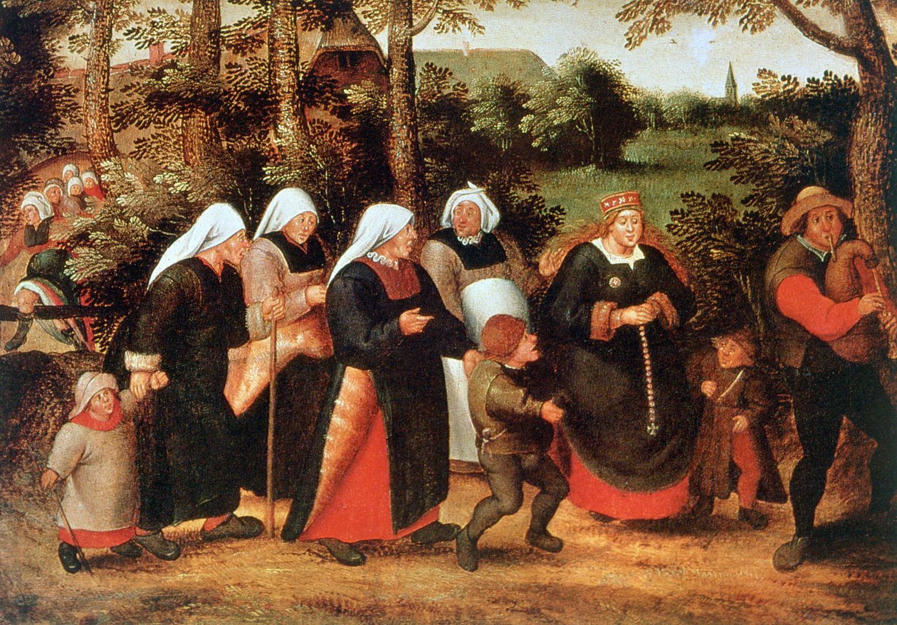 Morsiamen kulkue, c1584-1638 tekijältä Pieter Brueghel the Younger