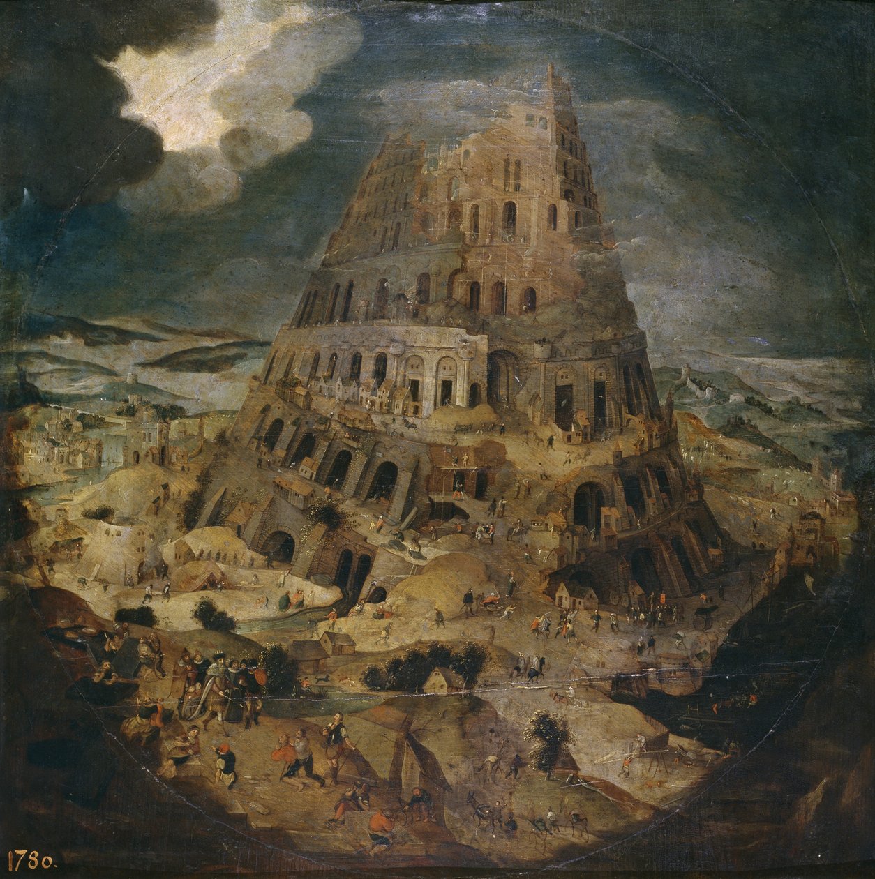 Baabelin torni, noin 1595 tekijältä Pieter Brueghel the Younger