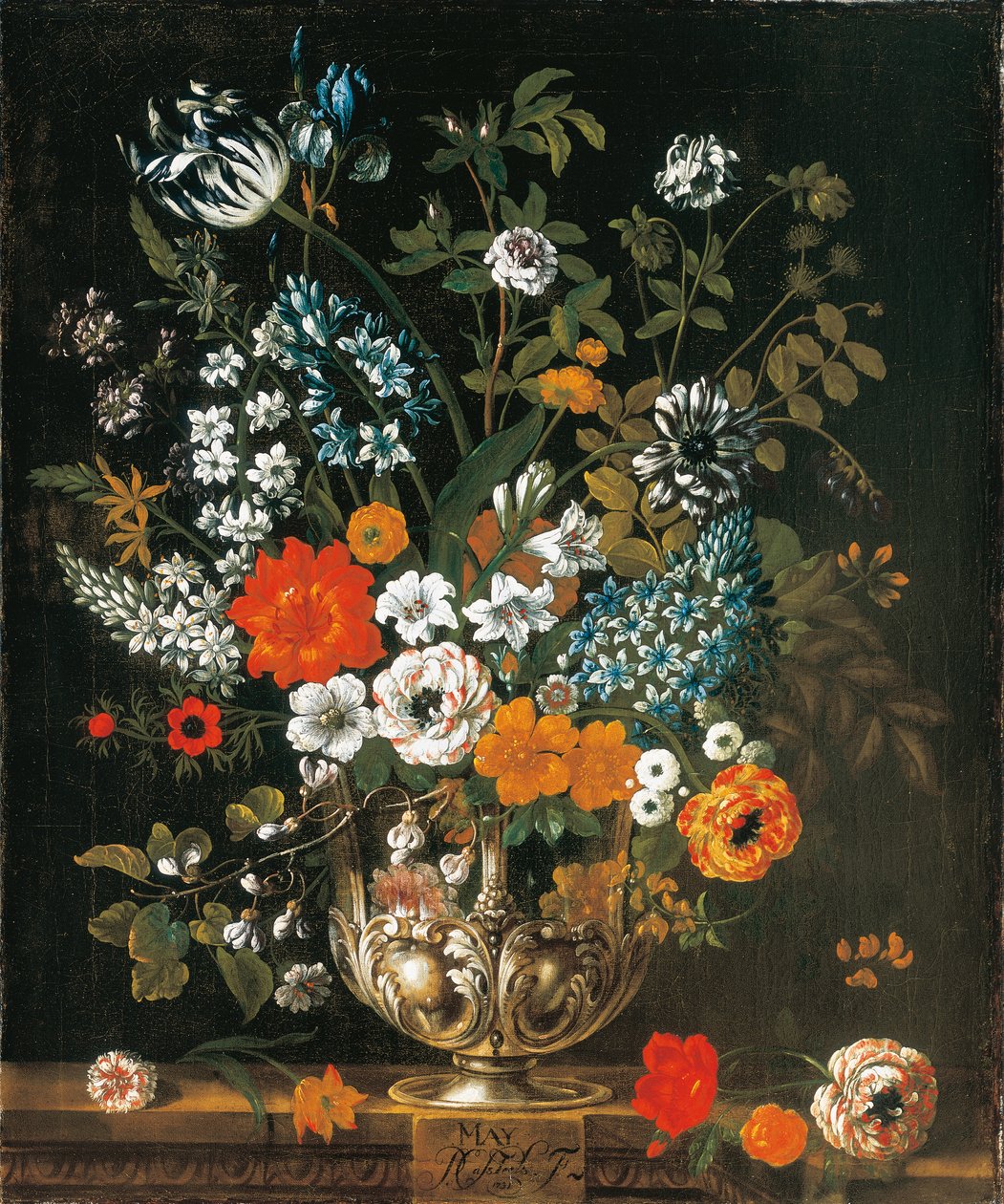 Toukokuuta The Twelve Months of Flowersista, asetelmien kukkakalenterista tekijältä Pieter Casteels