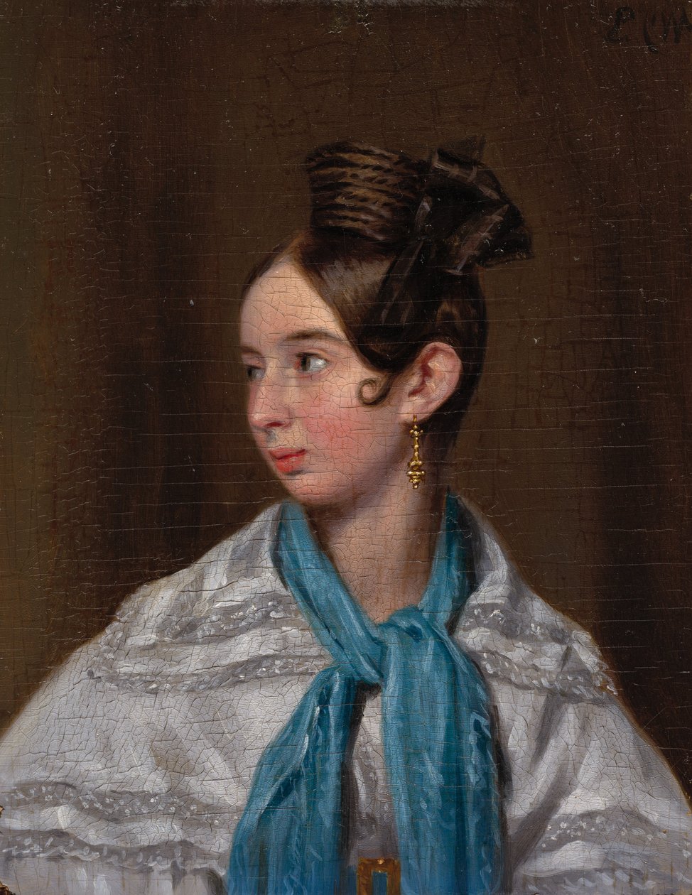 Elisa Pearson Playter, noin 1837 (öljy puupaneelille) tekijältä Pieter Christoffel Wonder