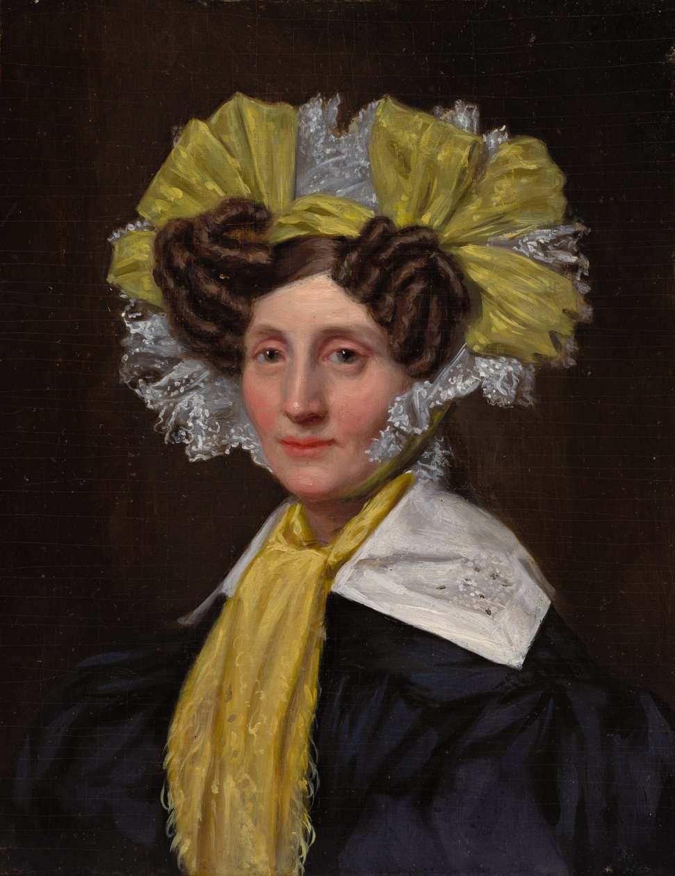 Rouva Pearson (mahdollisesti Sarah Thompson Pearson), noin 1837 (öljy puupaneelille). tekijältä Pieter Christoffel Wonder