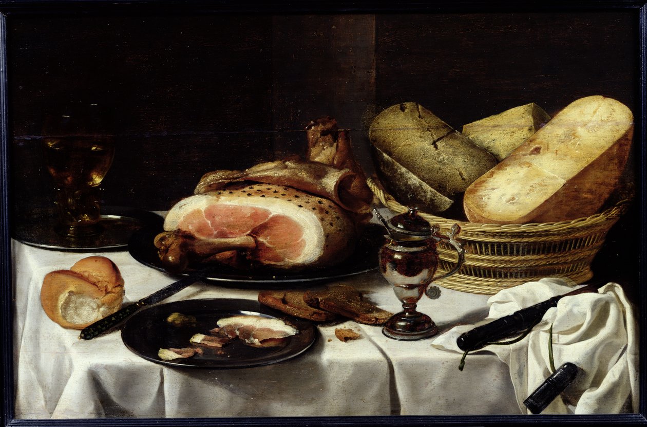 Asetelma kinkun kanssa tekijältä Pieter Claesz