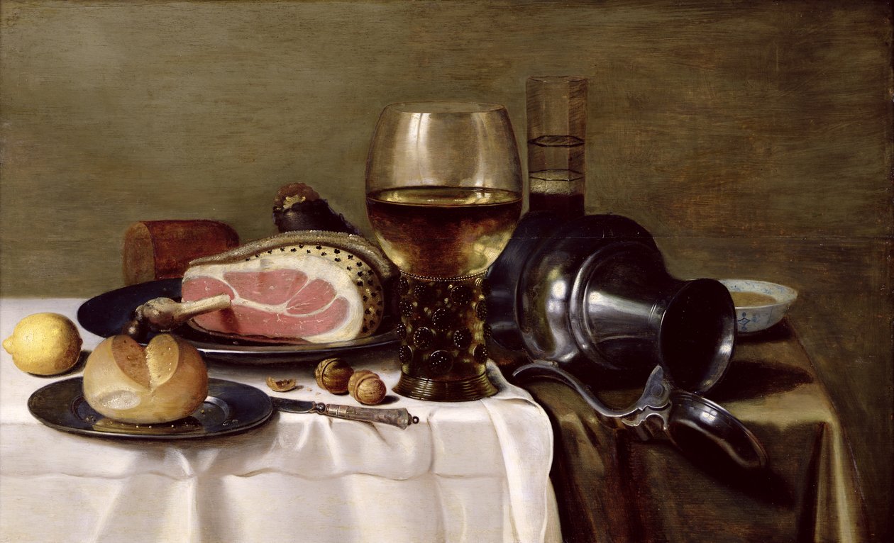 Asetelma kinkun kanssa tekijältä Pieter Claesz