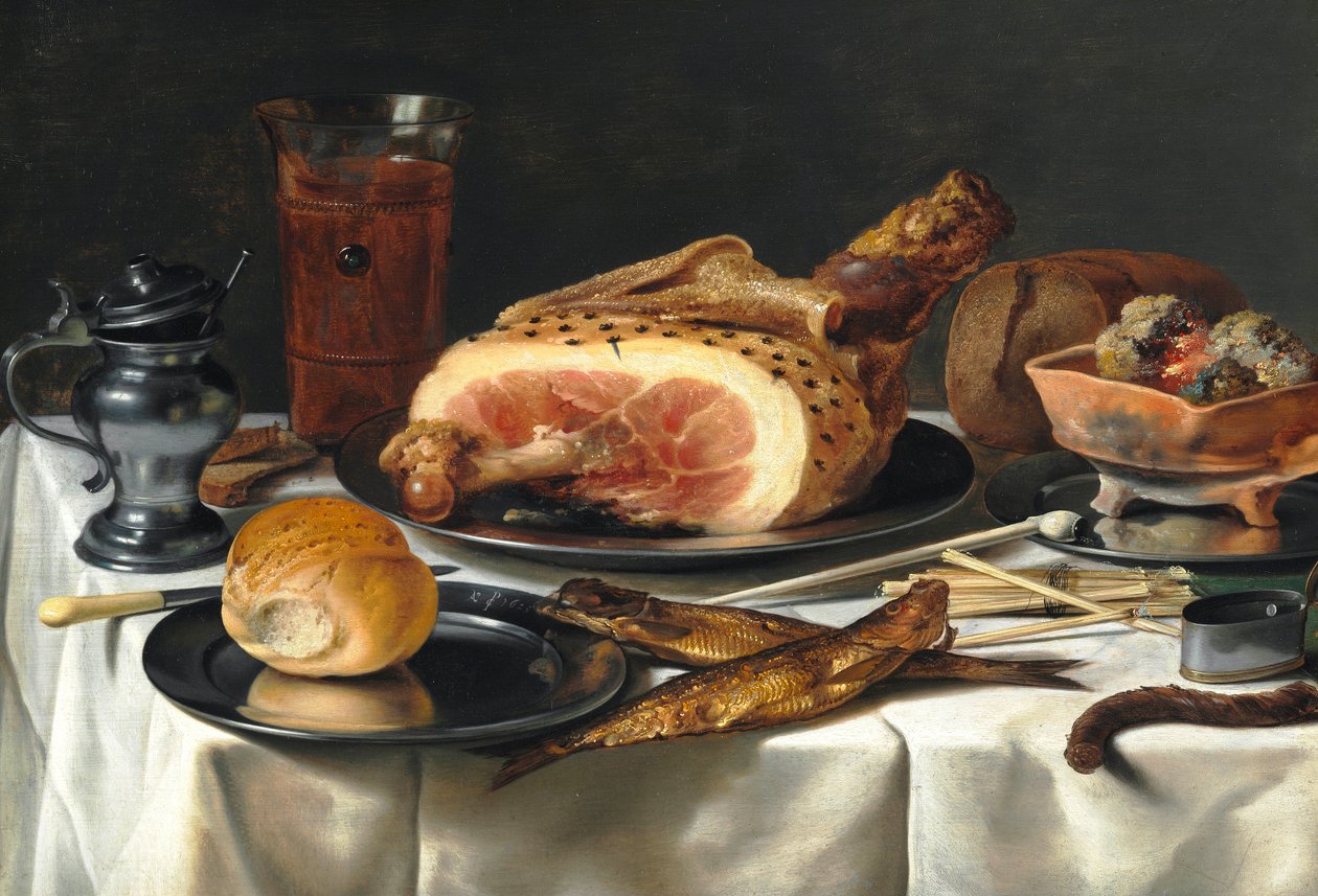Asetelma kinkun kanssa, 1625. tekijältä Pieter Claesz