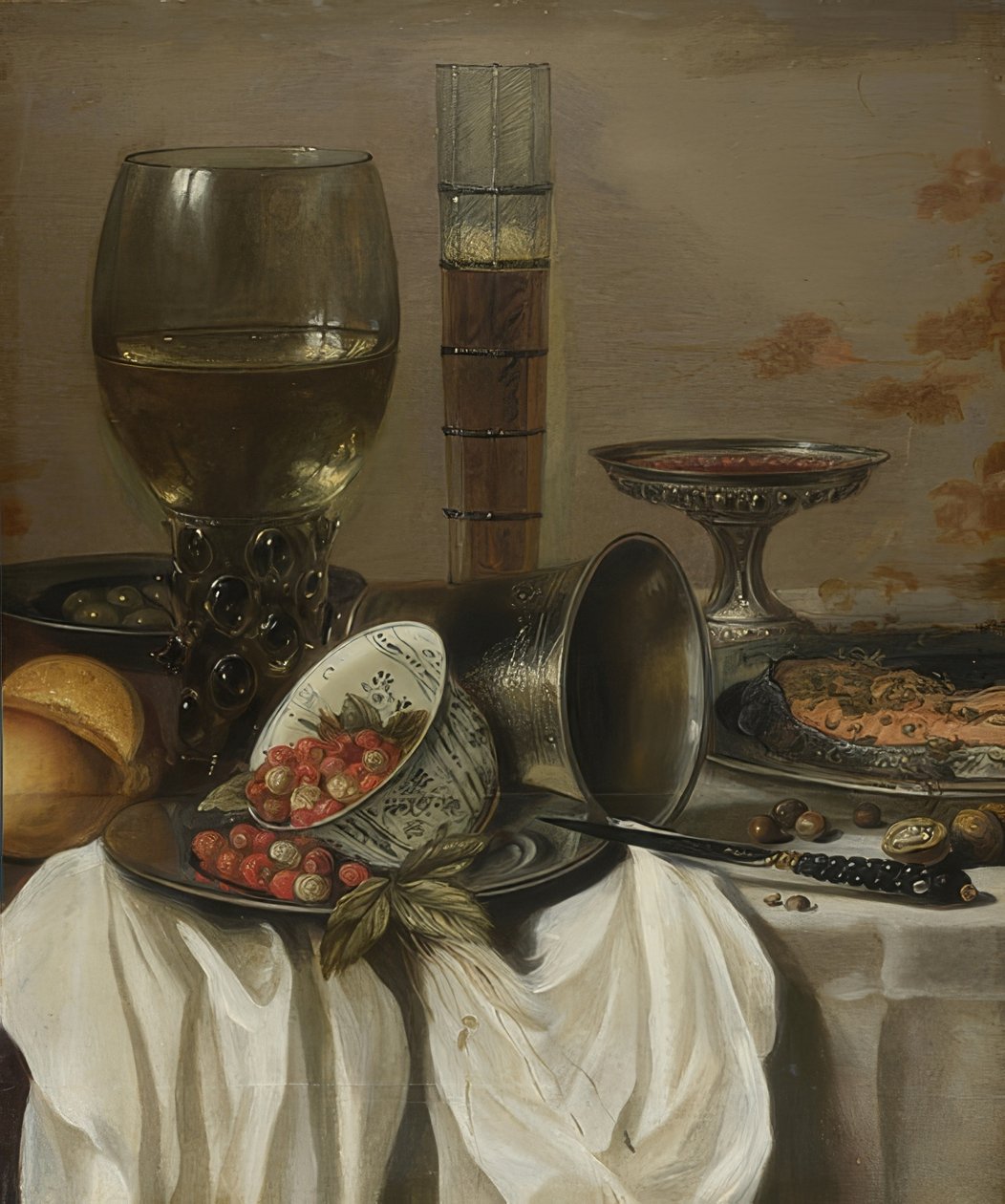Asetelma juoma-astioiden kanssa. 1649 tekijältä Pieter Claesz