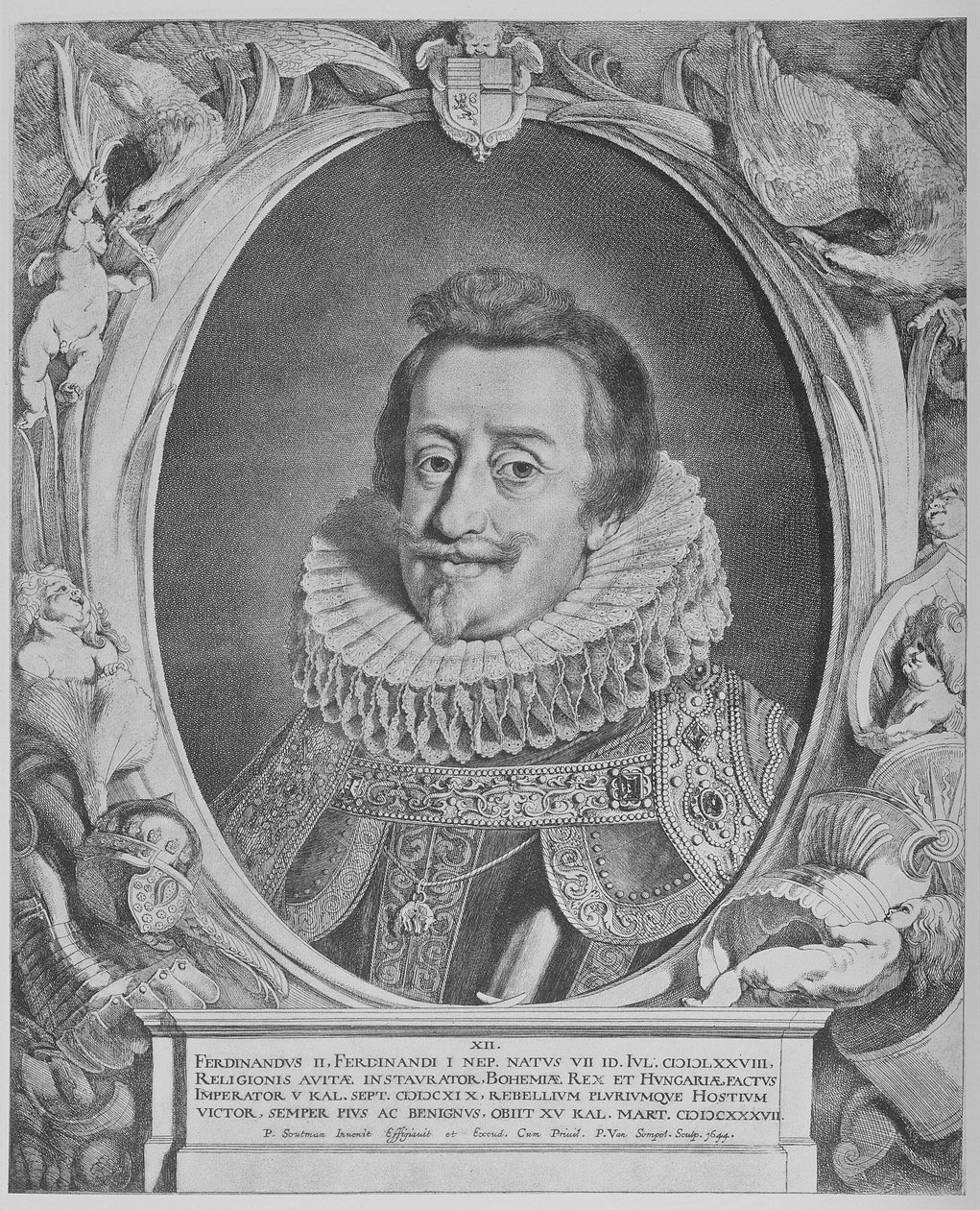 Ferdinand II, Pyhän Rooman keisari, kaiverrus Pieter van Sompel, 1644 tekijältä Pieter Claesz Soutman
