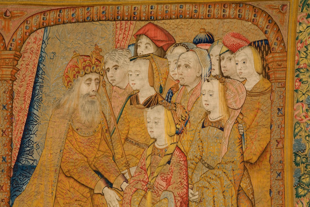 Tapís flamenc. Anunciació. Detall, c.1502-04 (or, plata, seda i llana) finlandès tekijältä Pieter Coecke van Aelst