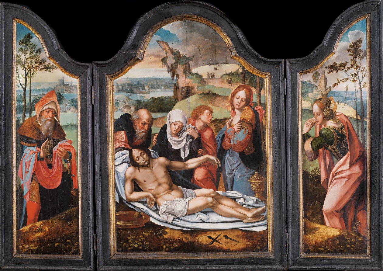 Valitusvirret kuolleesta Kristuksesta - Pieter Coecke van Aelst vanhimman (1502-1550) maalaus, 1500-luvun alku tekijältä Pieter Coecke van Aelst