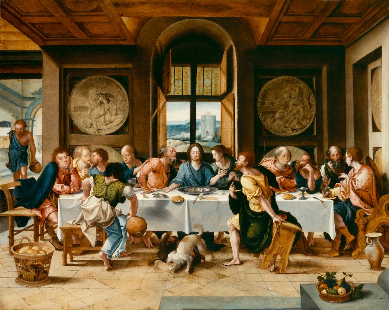 Viimeinen ehtoollinen, noin 1530. tekijältä Pieter Coecke van Aelst the Elder