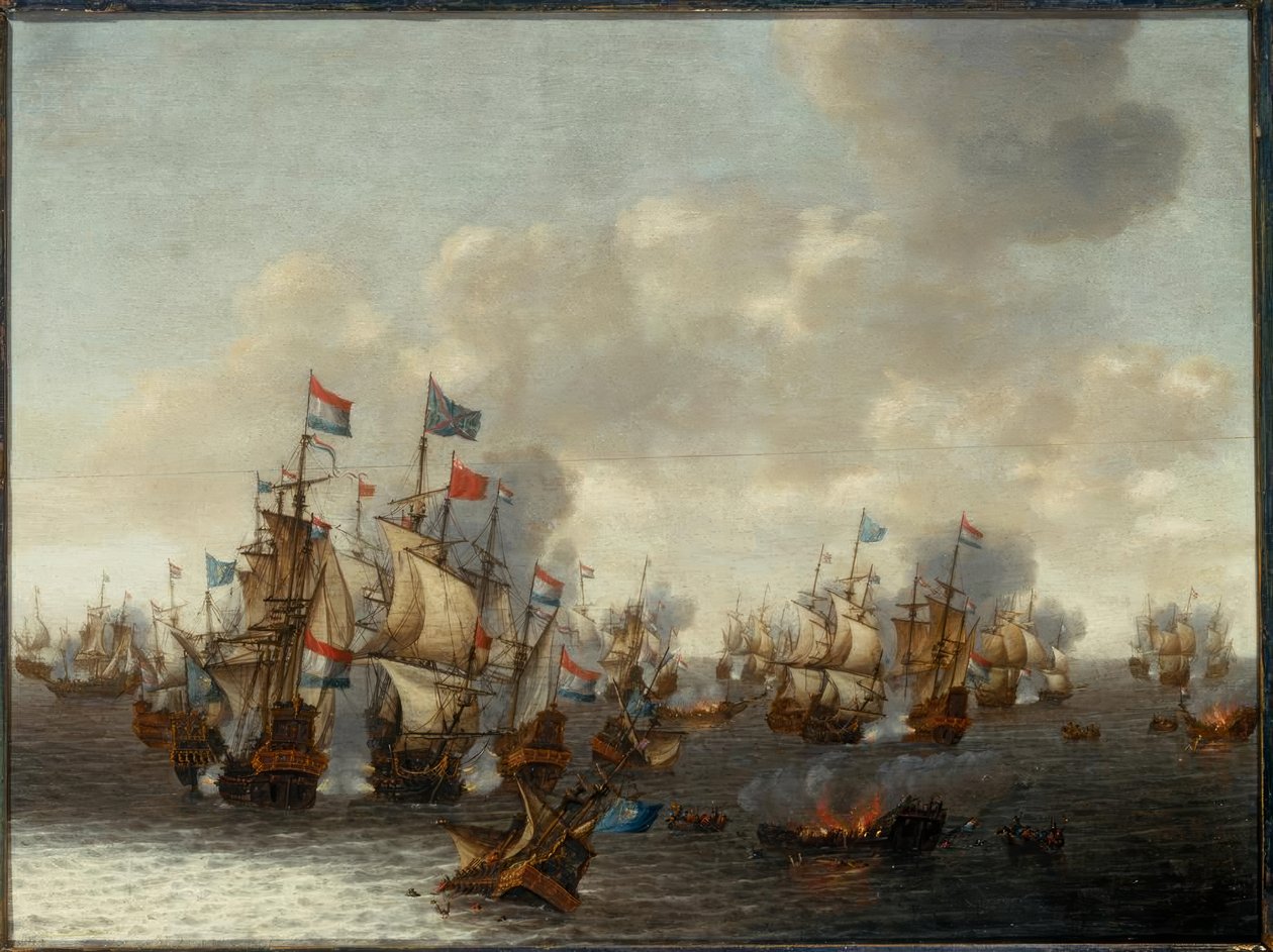 Die Seeschlacht der vier Tage tekijältä Pieter Cornelisz. Soest