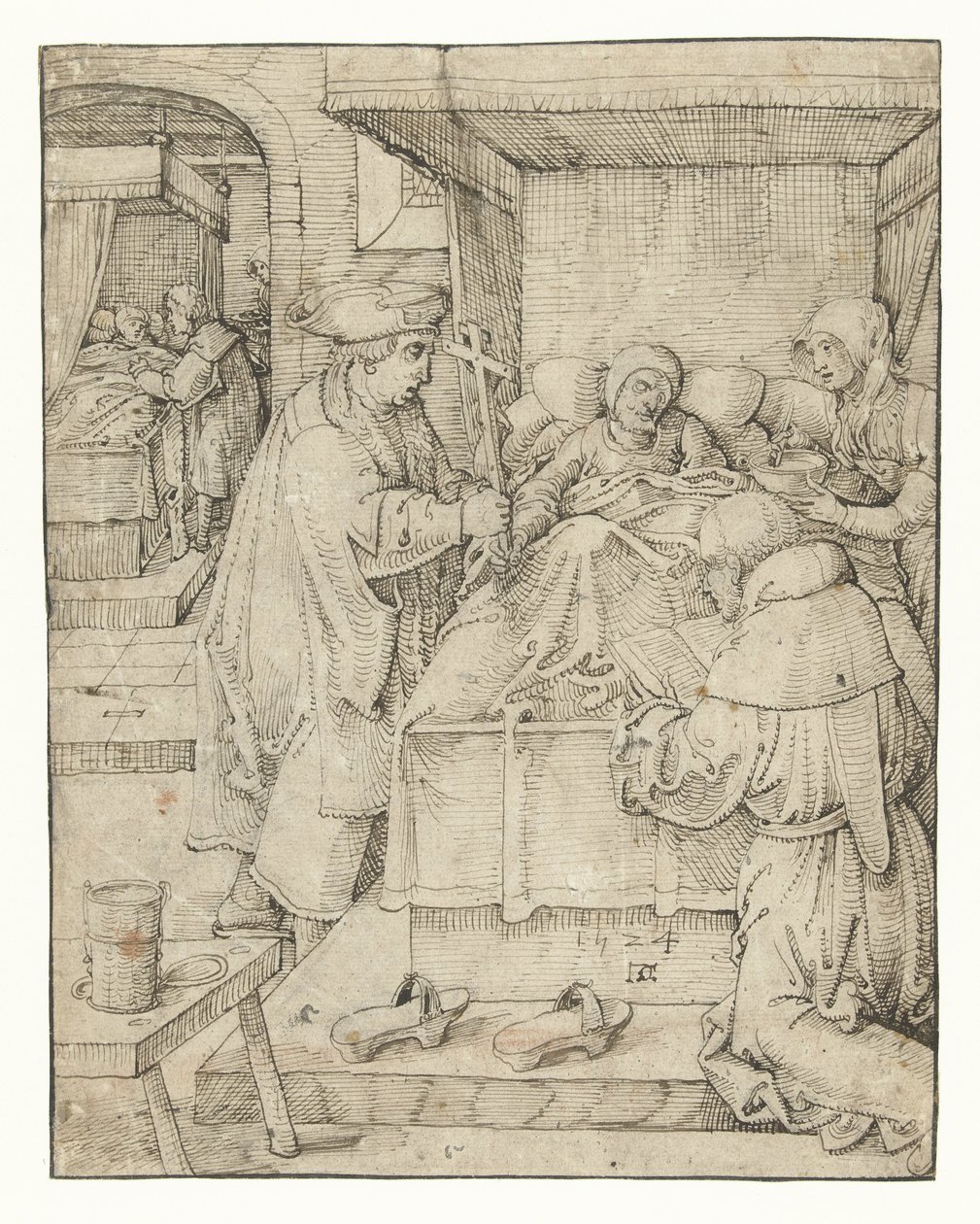 Sairaiden hoitaminen Works of Mercy (sarjan nimi) tekijältä Pieter Cornelisz. genaamd Kunst