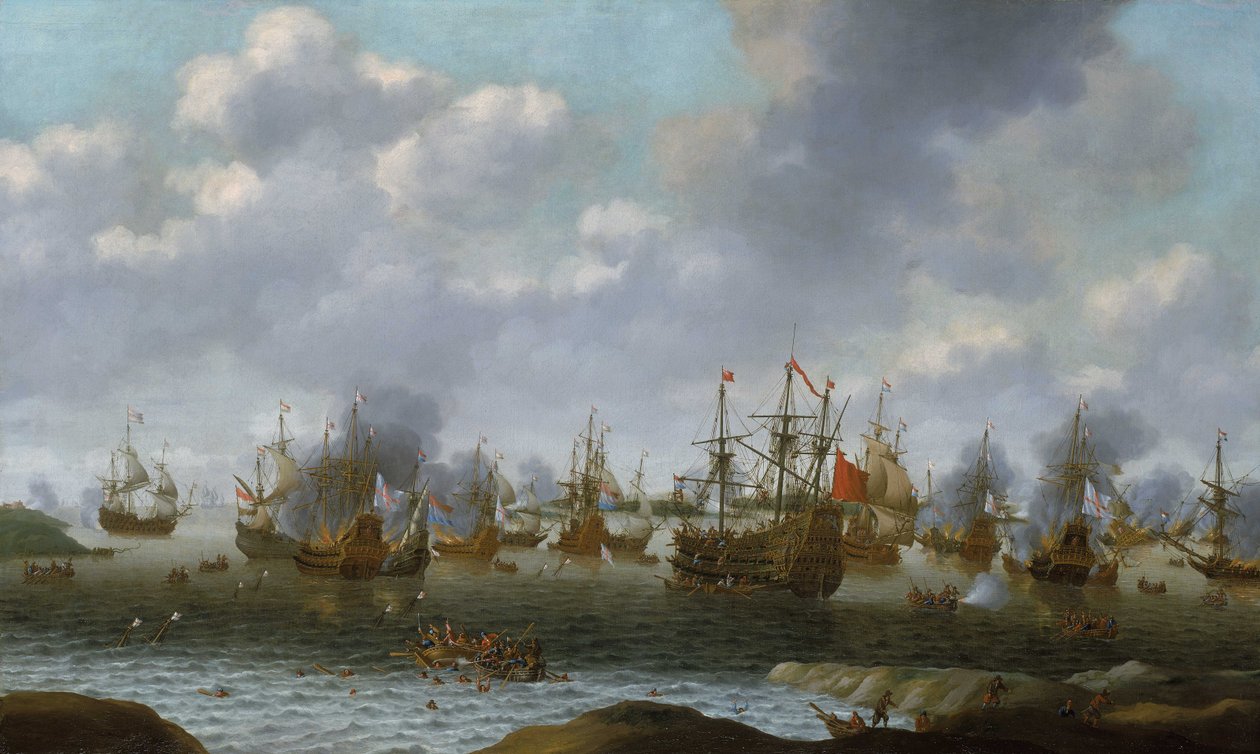 Hollantilaisten hyökkäys Medwaylle, kesäkuu 1667 tekijältä Pieter Cornelisz van Soest