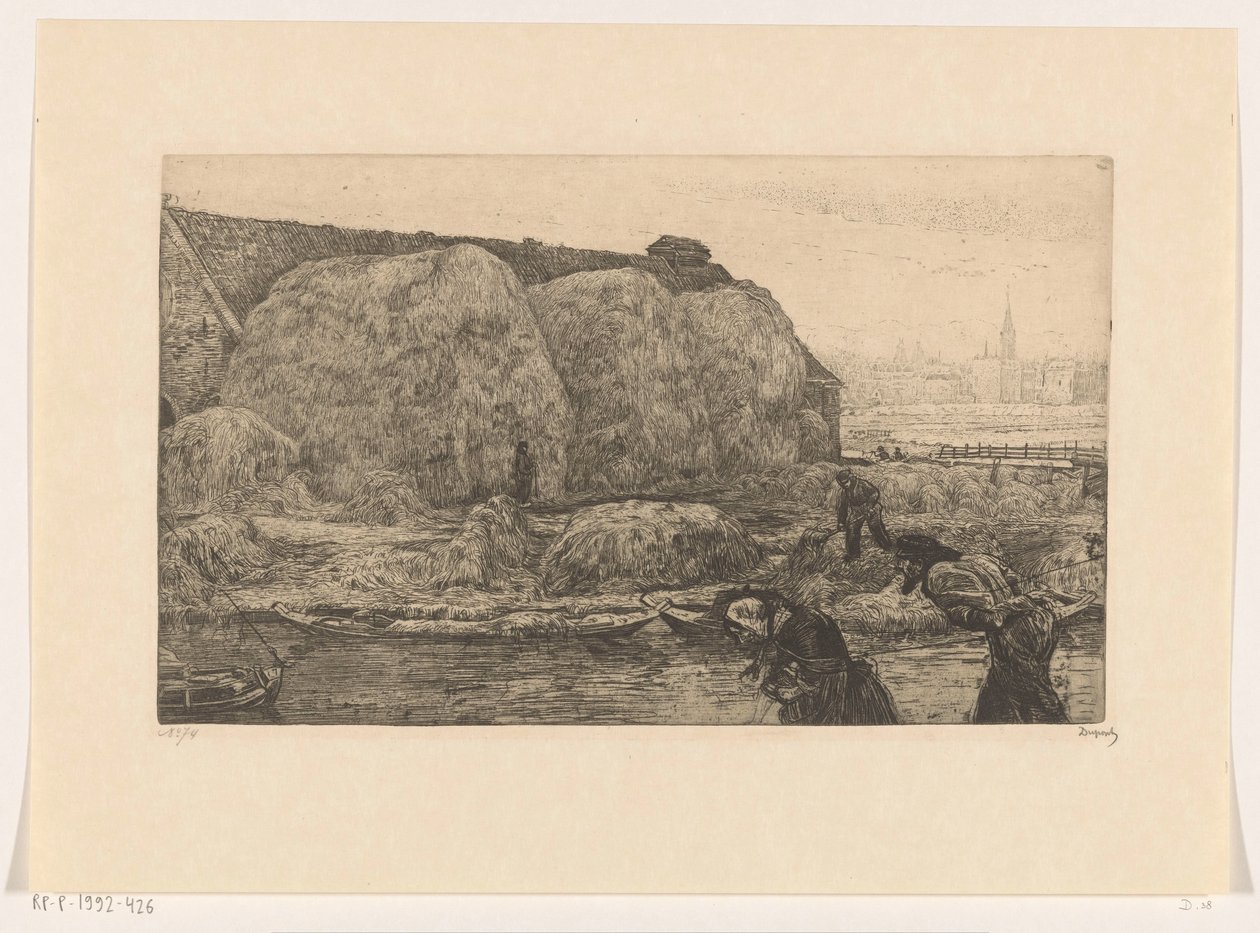Maatila heinänsiruilla Jaagpadilla Amsterdamissa tekijältä Pieter Dupont (signed by artist)