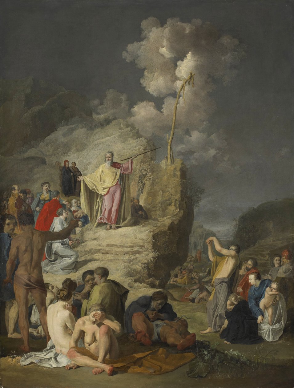 Mooses ja vaskäärme, n. 1625-1646 tekijältä Pieter Fransz de Grebber