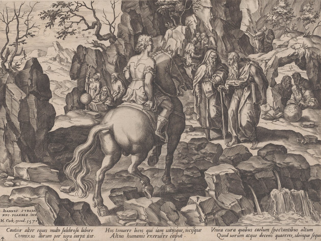 Tietojen kerääminen, teoksesta The Course of Human Life, 1570. tekijältä Pieter Furnius