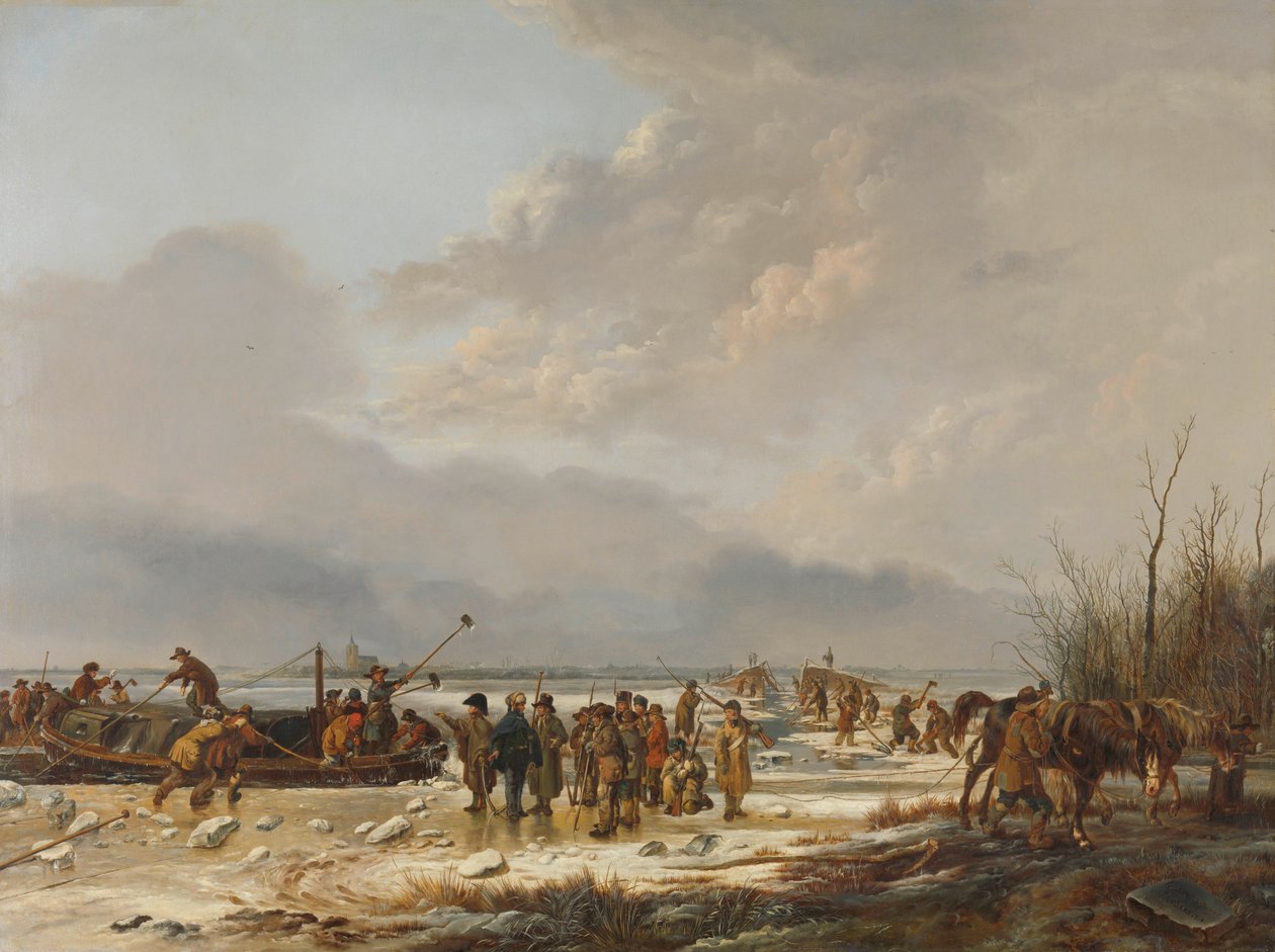 Breaking the Ice on the Buttermilk Ditch, Naarden, tammikuu 1814 tekijältä Pieter Gerardus van Os