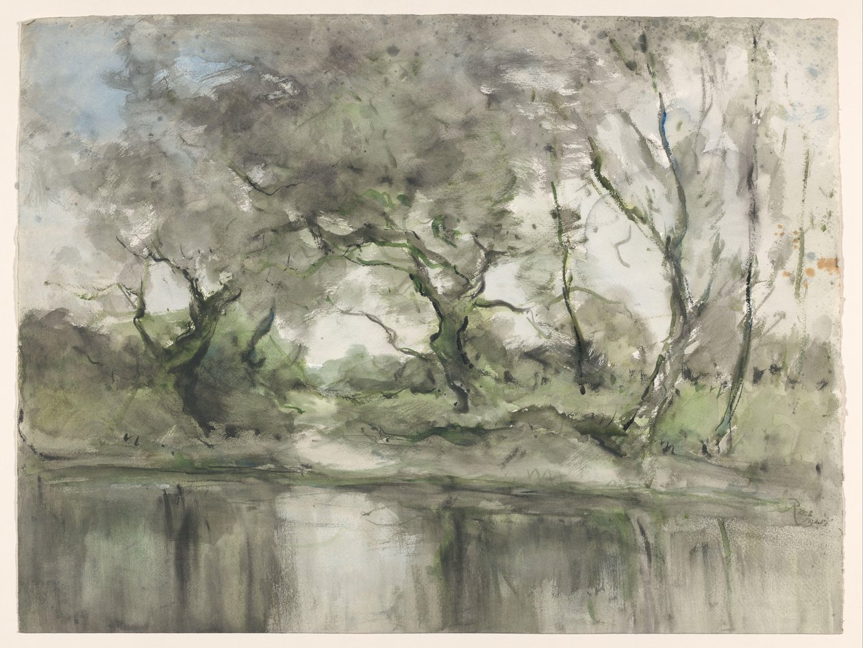 Puut rannassa tekijältä Pieter H.J.J. Ras (signed by artist)
