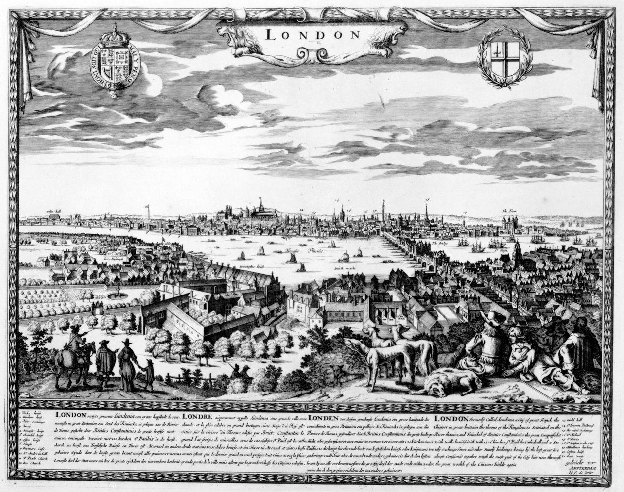 Näkymä Lontoosta, noin 1700 tekijältä Pieter Hendricksz Schut
