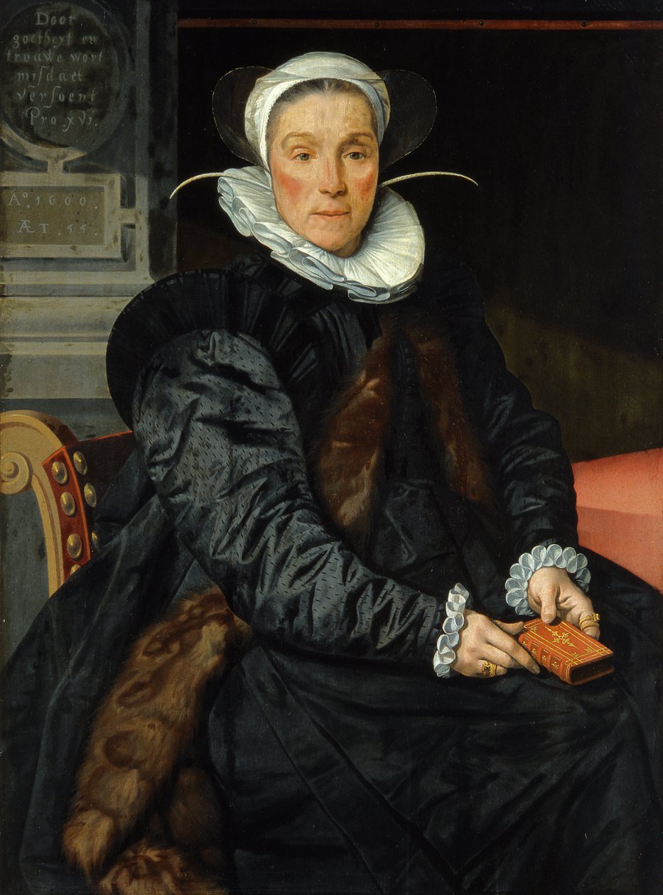 Christoffel Roelsin vaimon Susanna Taymonin muotokuva, 1600 tekijältä Pieter Pietersz the Elder