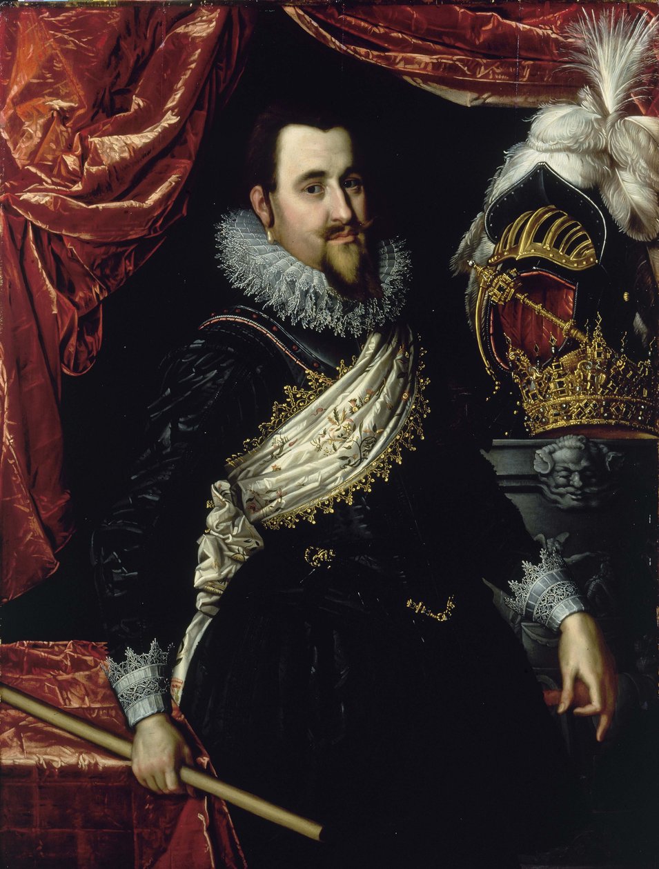 Tanskan kuninkaan Christian IV:n muotokuva 1577-1648, n. 1615 tekijältä Pieter Isaacsz