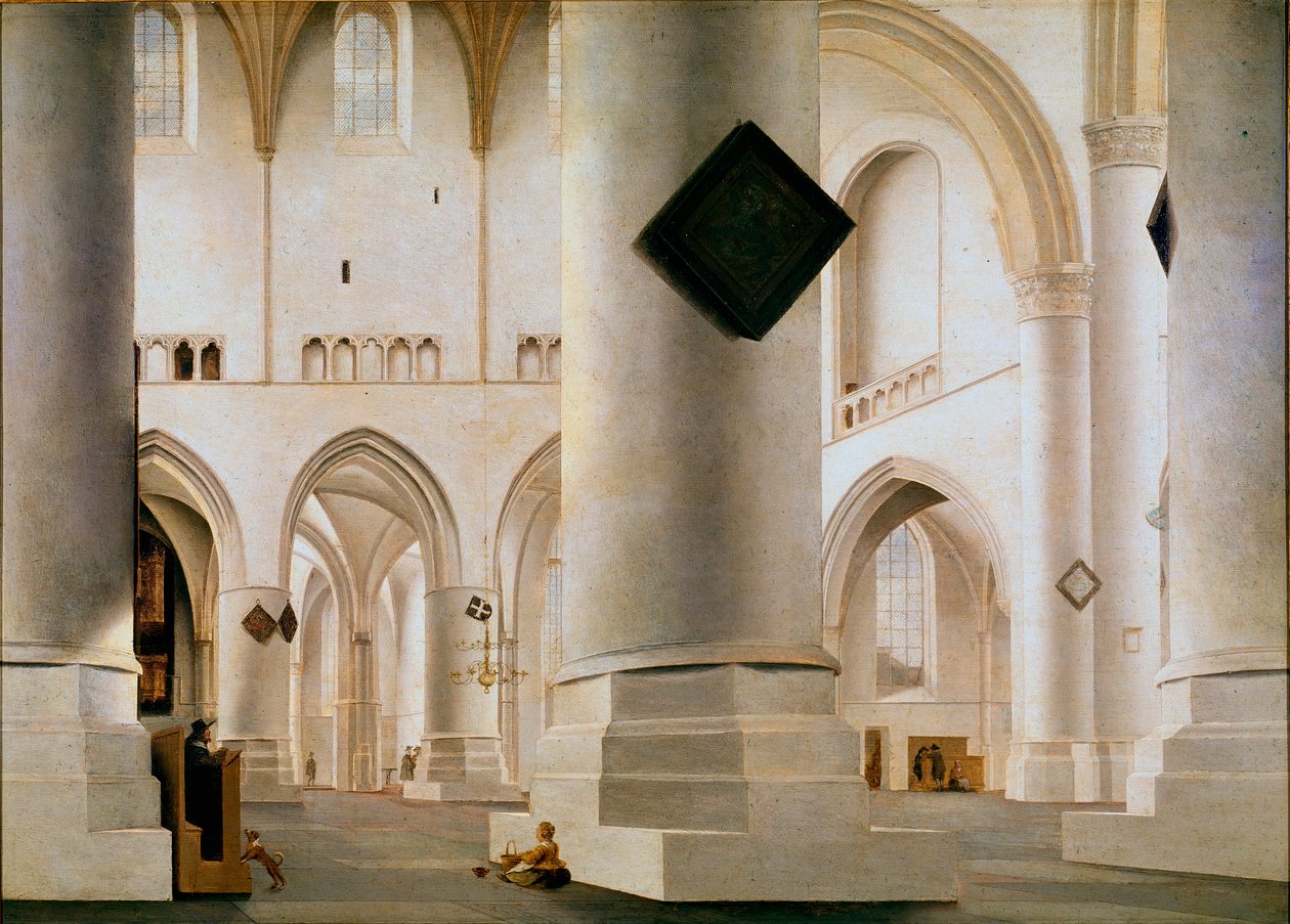 Haarlemin suuren kirkon sisustus Pieter Saenredamin (1597-1665) maalaus (ec.holl.) 1636-1637 su. 59x81 cm Lontoo, kansallisgalleria tekijältä Pieter Jansz Saenredam