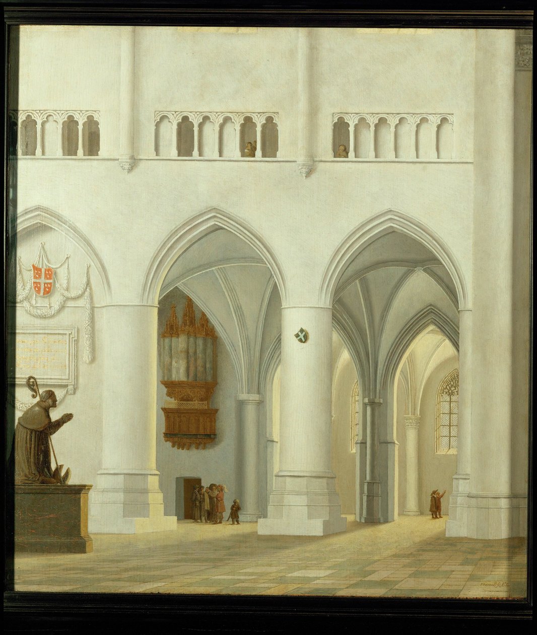Pyhän Bavon kirkon sisätilat Haarlemissa, Alankomaissa ... tekijältä Pieter Jansz Saenredam