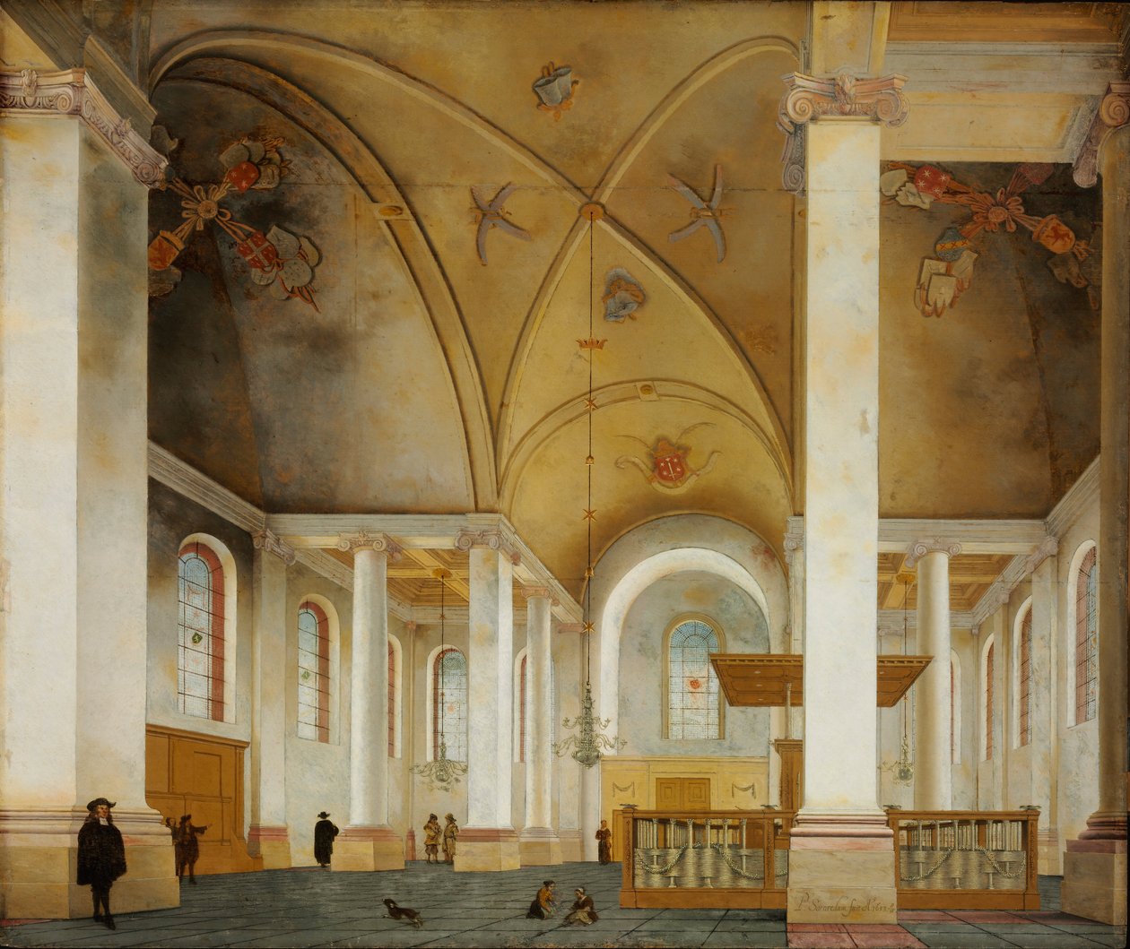 Uusi kirkko Haarlemissa - Peinture de Pieter Saenredam (1597-1665) - 1653 - Öljy puulle - 86x103 - Szepmuveszeti Muzeum, Budapest tekijältä Pieter Jansz Saenredam