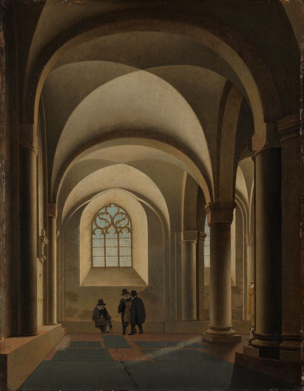 Utrechtin Mariakerkin eteläisen käytävän läntisimmät lahdet tekijältä Pieter Jansz Saenredam