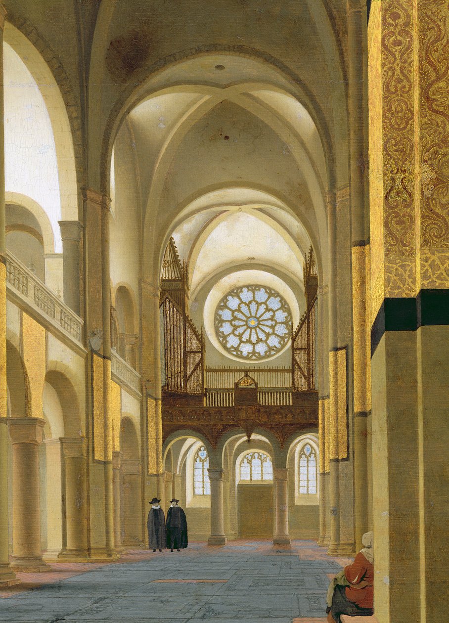 Utrechtin Marienkirchen sisustus, 1638 (yksityiskohta 150808) tekijältä Pieter Janszoon Saenredam