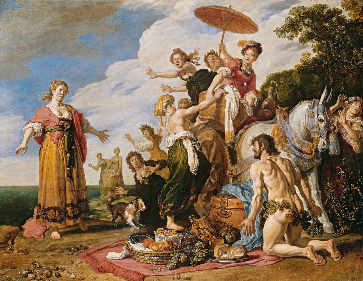 Odysseus Nausikaan edessä tekijältä Pieter Lastman