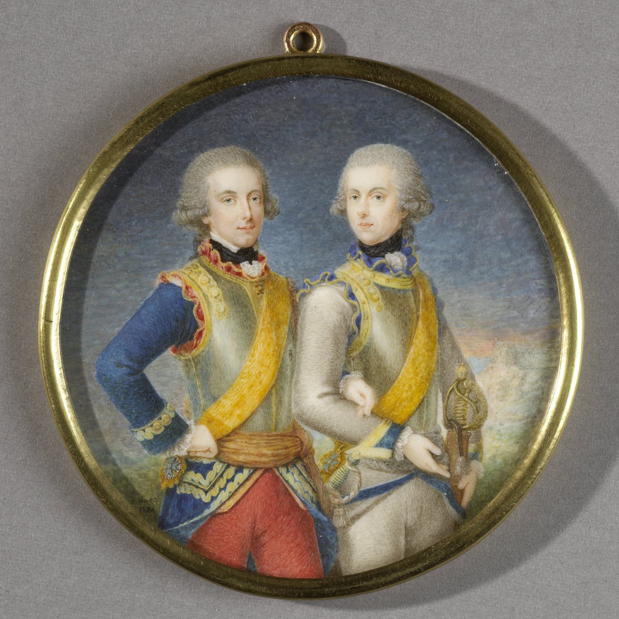 Willem Frederik (1772-1843), Orange-Nassaun prinssi, pikkuveljensä Willem George Frederikin (1774-99) kanssa tekijältä Pieter Lesage