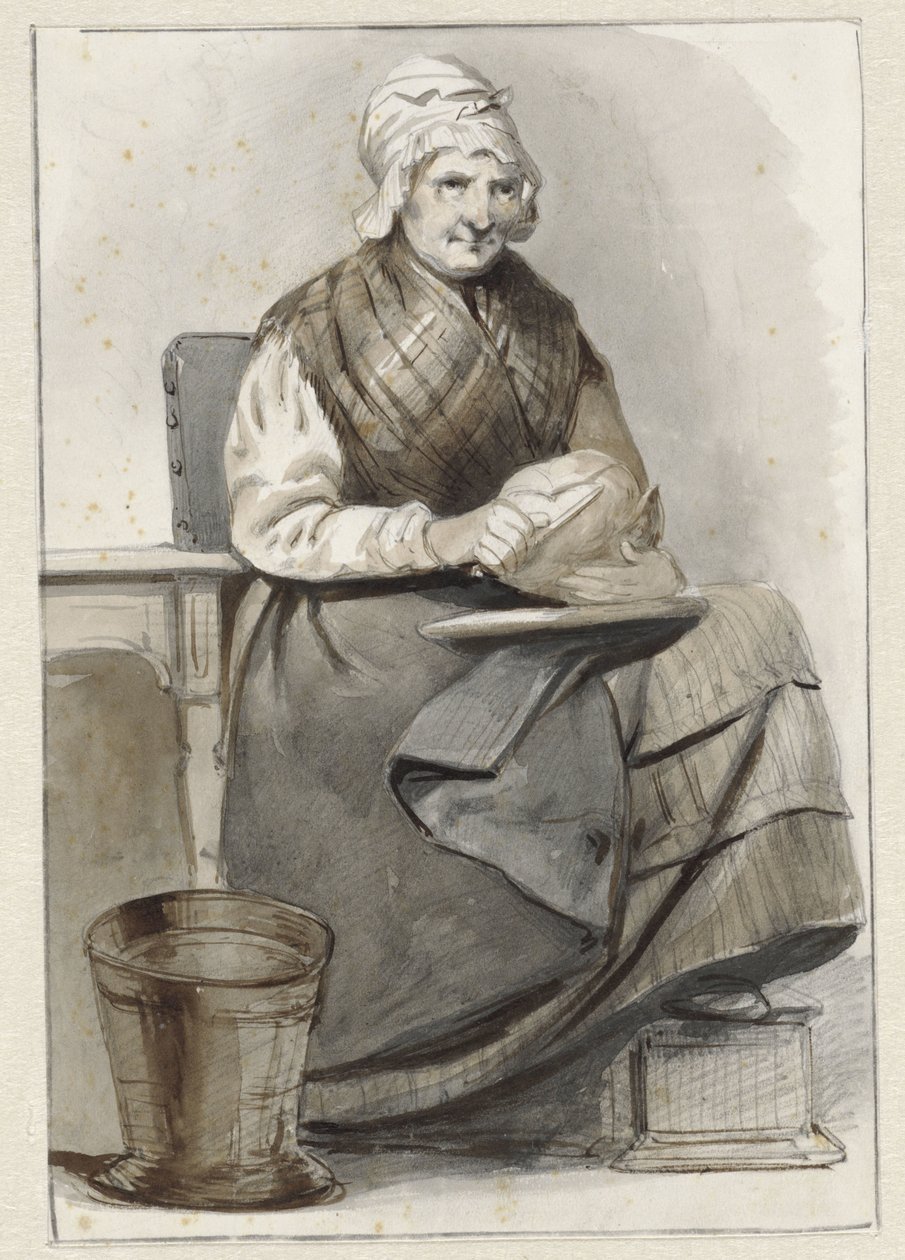 istuva nainen tekijältä Pieter Marinus van de Laar (attributed to)