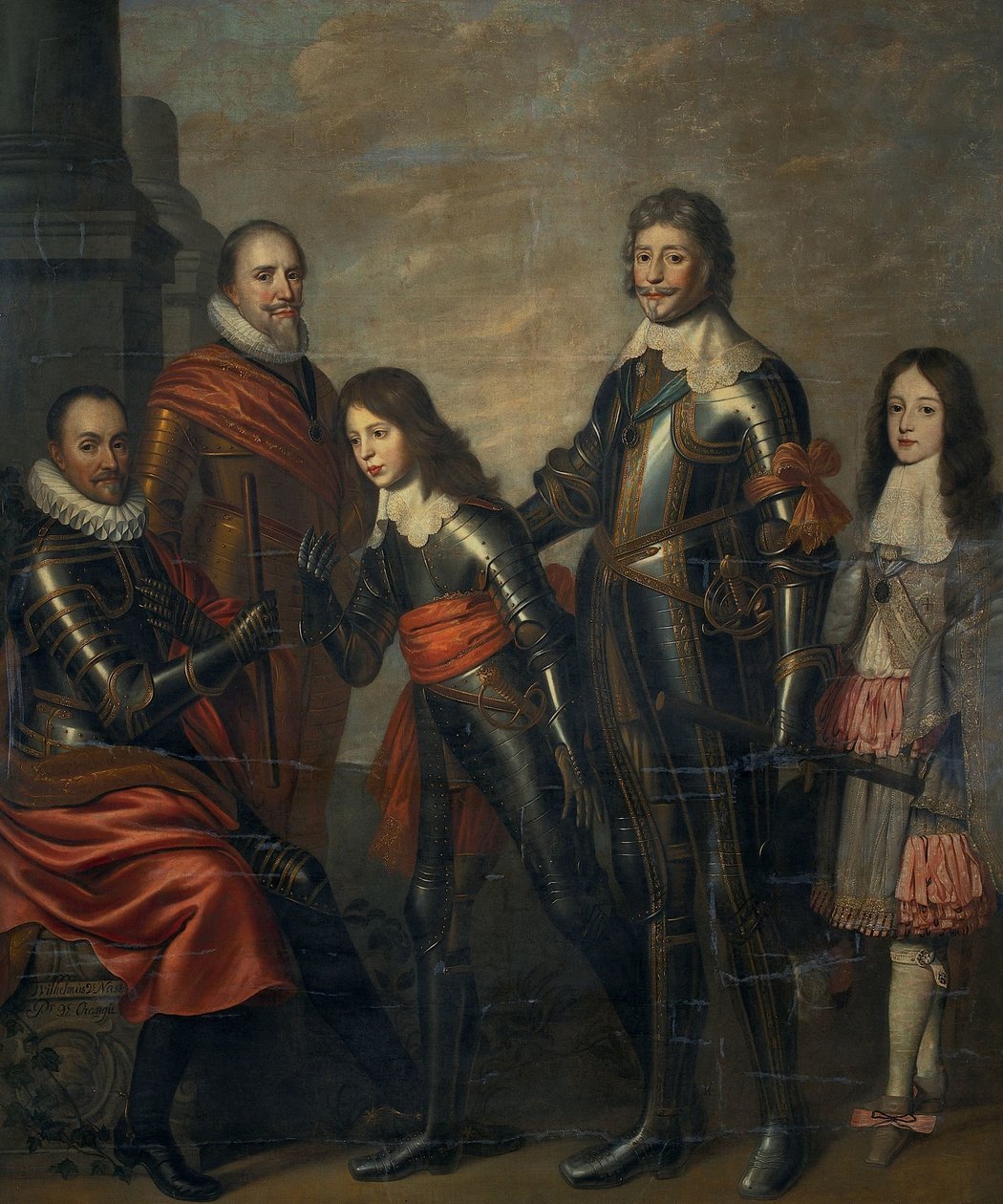 Orangen prinssien neljä sukupolvea: William I, Maurice ja Frederick Henry, William II ja William III tekijältä Pieter Nason